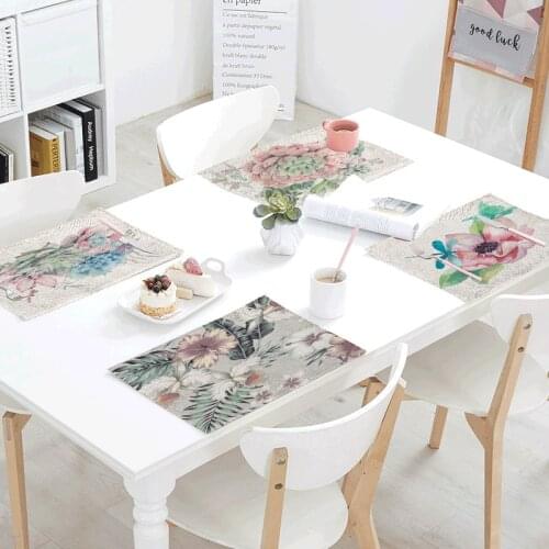 New Plant Cloth Napkins Print Placemat Flowers Turtle Butterfly Tea Towel Grass Camping Party Wedding Decorative Table Napkins