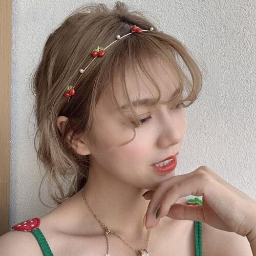 Strawberry Thin Hairband Fruit Metal Headband Hair Hoop Girls Hair Accessories Hair Bands for Women Headwear Children Headbands