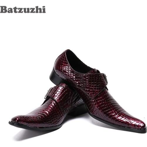Batzuzhi Leather Mens Dress Shoes Italian Style Pointed Toe Mens Shoes for Party & Wedding Leather Shoes Men Zapatos Hombre
