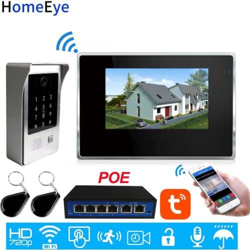 1080P WiFi Video Door Phone Intercom System TuyaSmart App Remote Unlock Password+IC Card Access Control Touch Screen Waterproof