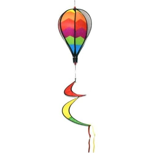 Hot Hot Air Balloon Rotating Wind Strip Windmill Outdoor Hanging Rainbow Color Park Attractions Decoration Pinwheel Kindergarten