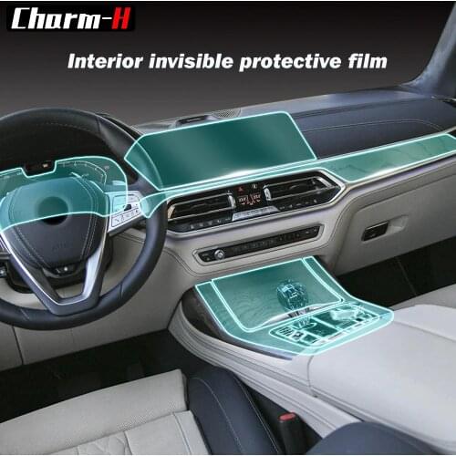 Car Interior Protective Film Central Console Navigation Display Gear Screen Protector Self Healing Sticker for BMW X7 G07 2019