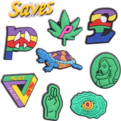 Good Quality 1pcs Leaf Saves PVC Garden Shoes Accessories Shoe Decorations Fit Backpack Croc Jibz Charm Adult X-mas Present