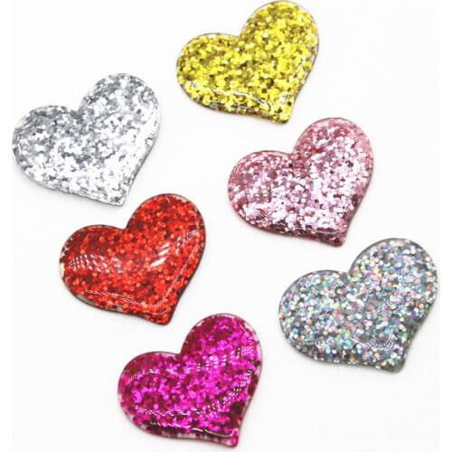10pcs shiny biling heart resin Flat back Cabochon Art Supply Decoration Charm Craft DIY 30x36mm