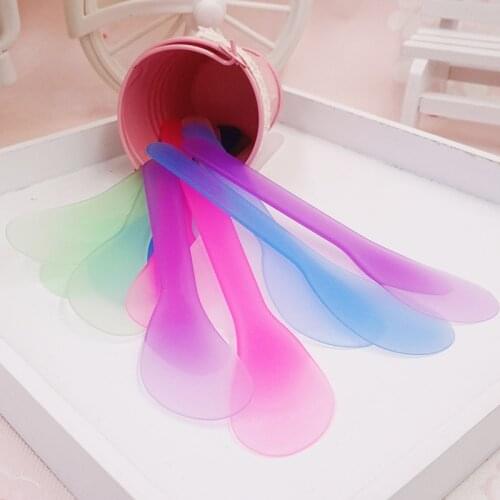 DIY Face Mask Stick Cosmetic Spatula Scoop 10pcs Plastic Facial Mask Spoon Stirring Stick Small Scraper Beauty Makeup Mud Tools