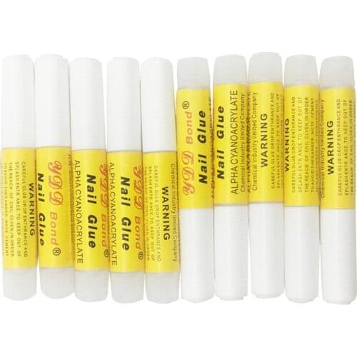 10 Pcs Nail Special Quick-drying Glues Super Concentrated Strong Transparent Patch Styling Glues 2g Yellow Powder Standard Glues