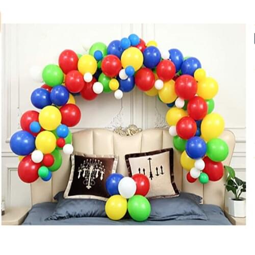 124Pcs Muiltcolor Carnival Circus Latex Balloons Garland For Baby Shower Kid Birthday Graduation Anniversary Party Decoration