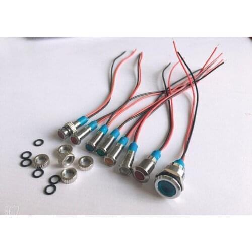 16mm LED metal indicator lamp waterproof IP67 Warning indicator light Signal Lamp 12V 24V 220V