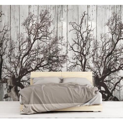 Custom 3D Mural Wallpaper Retro Nostalgic Black And White Woods Forest Art Wall Painting Living Room Bedroom Photo Wall Decor