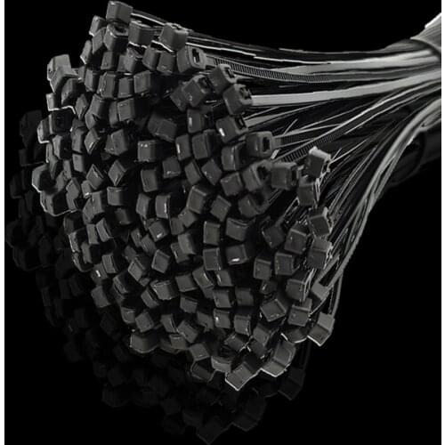 50PCS 3 X 60/80/100/120/150/200mm Nylon White Black Milk Cable Wire Zip Ties Self Locking Cable Tie