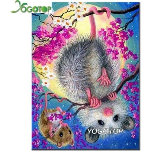DIY Diamond Painting Cartoon animal mouse Cross Stitch Full Square round Embroidery Rhinestone Pictures Mosaic Kits art YY2397