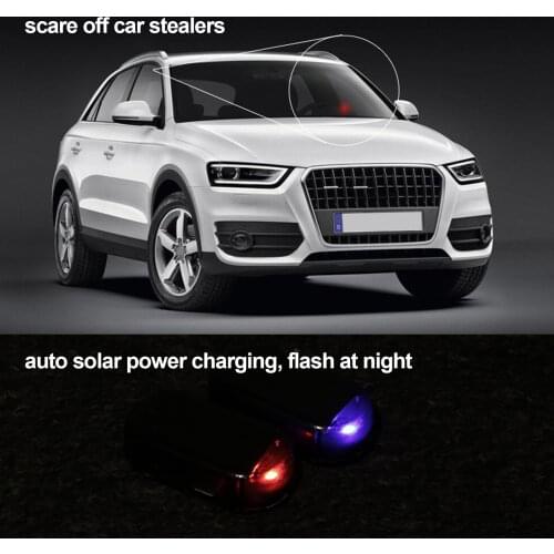Car Security Light Solar Powered Simulated Alarm Wireless Warning Anti-Theft Caution Lamp LED Flashing