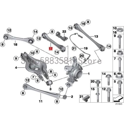 CAR rear swing arm bm wF20 116D F20 116I F20 118D Rear wishbone Rear wheel tie rod Steering pull arm Rear suspension
