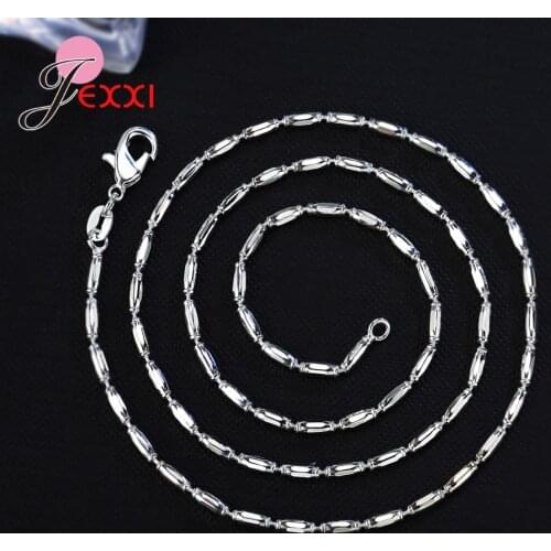 Pure 925 Sterling Silver Simple Personality Smooth Olive Bead Chain Trend New Thai Silver Mens Necklace Wholesale