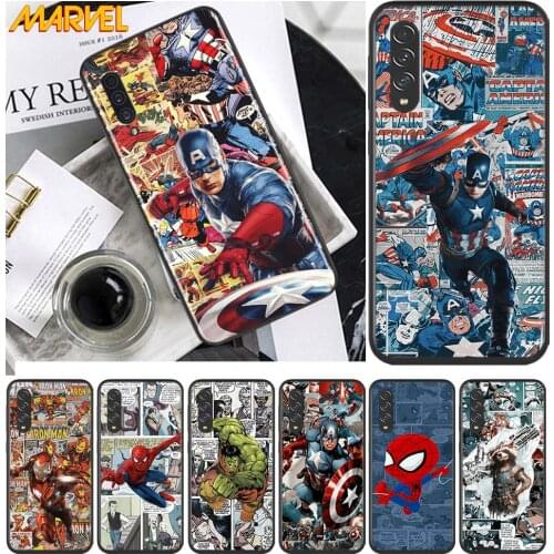 Spiderman captain america for Samsung Galaxy A90 A80 A70 A60 A50 M60 M40 A20E A2Core A10S A10E Silicon Soft Black Phone Case