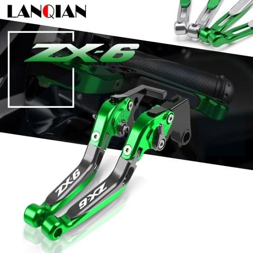 For Kawasaki ZX6 Motorcycle Aluminum Adjustable Folding Extendable Brake Clutch Levers ZX-6 ZX 6 1990-1999 1995 1996 1997 1998