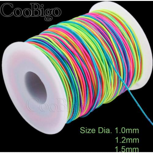 20 Meter Elastic Band Cord Paracord Bracelet Tape Braid Rainbow Elastic Rubber Rope Round String Accessories 1mm 1.2mm 1.5mm