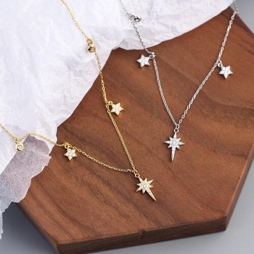 Exquisite star pendant necklaces for women Shining Big Dipper shape 925 sterling silver Chain necklaces fine jewelry part gifts