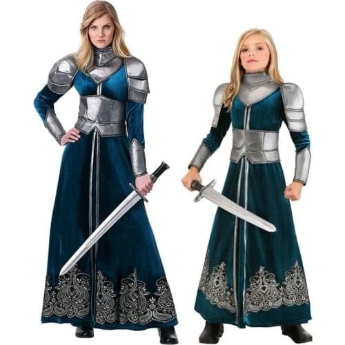 Halloween Cosplay Costumes Silver Medieval Warrior Knight Costume Women Girls Purim Carnival Party Masquerade Dress / Armor