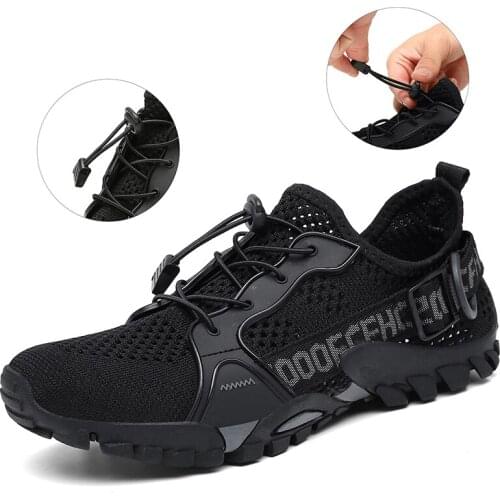 Men Mesh Aqua Shoes Outdoor Professional Non-slip Durable Trekking Upstream Beach Shoes Hiking Wading Water Sports Sneakers