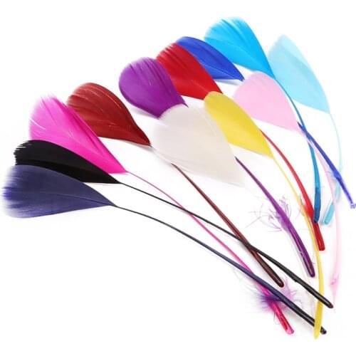 Natural 50pcs/lot Beautiful Goose Feather Decoration 15-20 cm Mix 13 Colors for DIY Craft Dress Skirt Party Clothing Decoration
