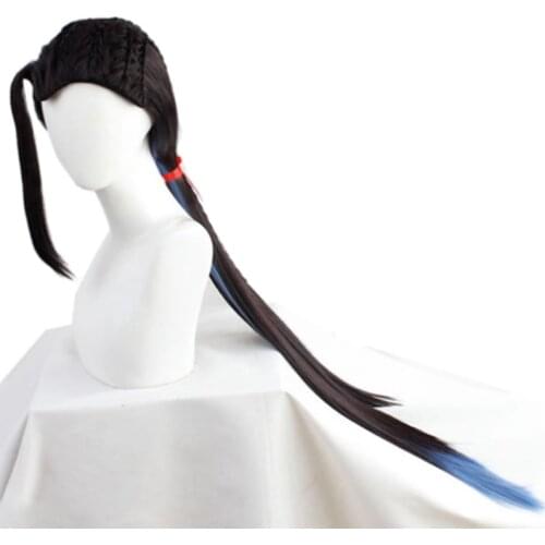 110cm Twisted Wonderland Jamil Viper Cosplay Wig Long Straight Briad Cosplay Heat Resistant Synthetic Hair Halloween Prop