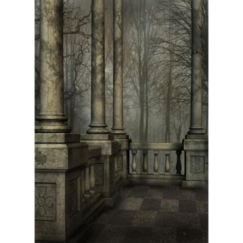 Grove Branch Vintage Balcony Halloween Photo Background Vinyl Cloth Photography Backdrop for Baby Children Party Photocall Props