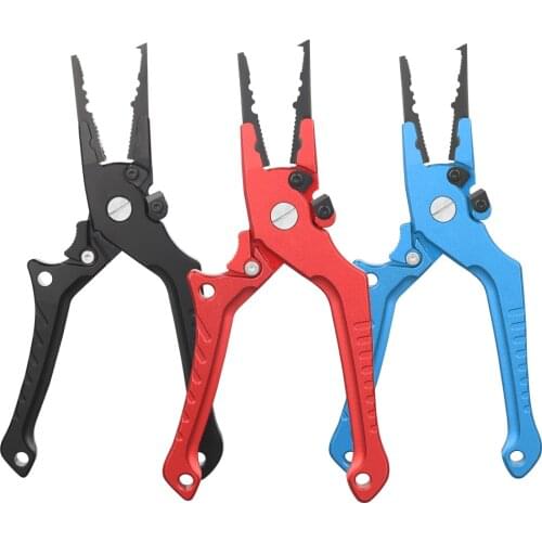 TUNALA Fishing Pliers Braid Line Cutter Hook Remover Open Split Ring Aluminium Self Locking Anti-Rust Fishing Tongs Equipments