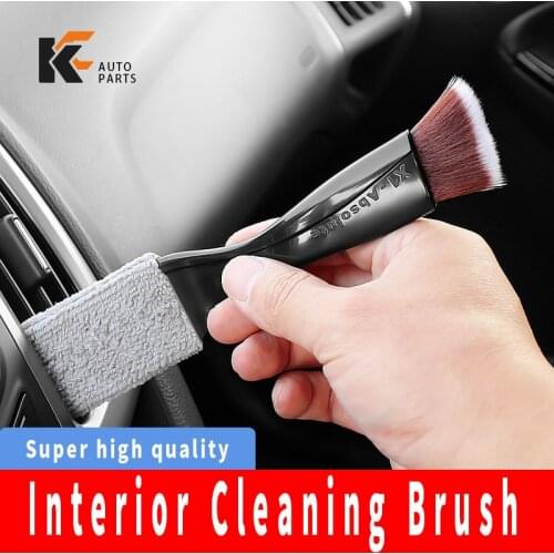 Car Cleaning Plastic Small Soft Brush Car Conditioning Air Outlet Brush Retractable Cleaning Brush