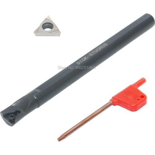 CNC Lathe Internal Turning Tool S10K-STUCR09 (Handle 10mm) is Equipped with a TPGH090202 Triangle Cermet Alloy Blade