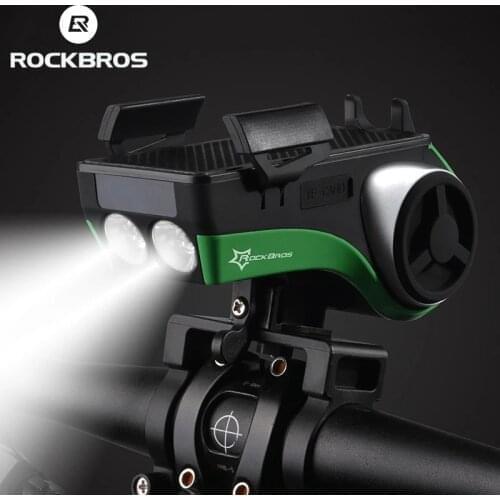ROCKBROS 5 in 1 Bike Light Bicycle Phone Holder Bluetooth Audio MP3 Player Speaker 4400mAh Power Bank Bell Bike Handlebar Light