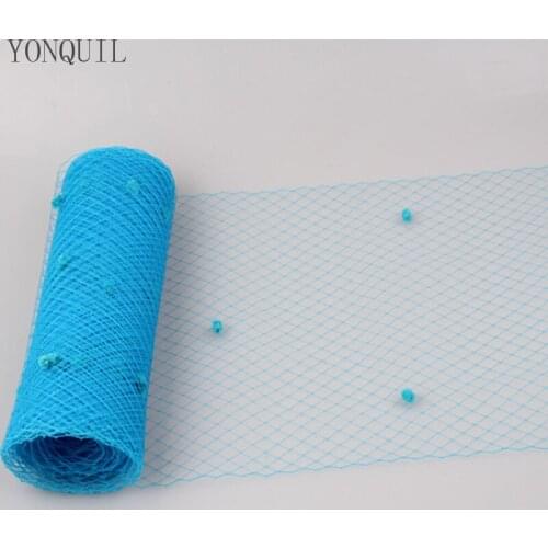 25CM Turquiose Or Multiple Color Dot Birdcage Veil Bridal Netting Hair Accessory Millinery Veilling Fascinator Base Headpiece