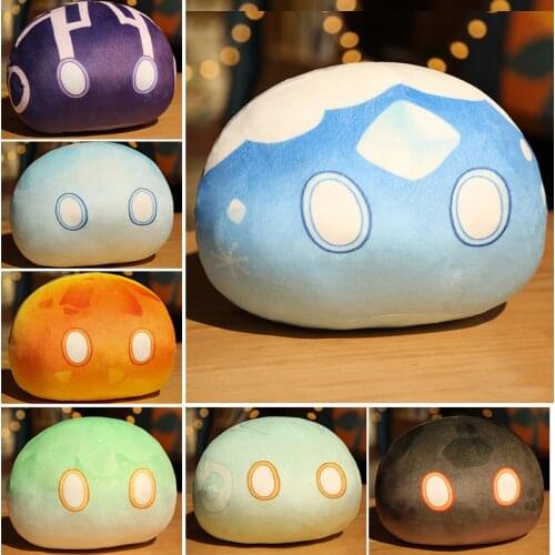 1pc 10cm Kawaii Game Genshin Impact Slime Theme Cute Plush Pendant Dolls Key Chain Throw Handful Toys Cartoon Birthday Xmas Gift
