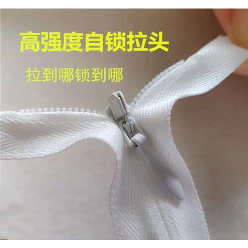 10pcs/lot 3# YKK Cloth Invisible Zipper 25cm 30cm 35cm 40cm 45cm 50cm 55cm 60cm Black White for Dress Skirt Zippers for Sewing