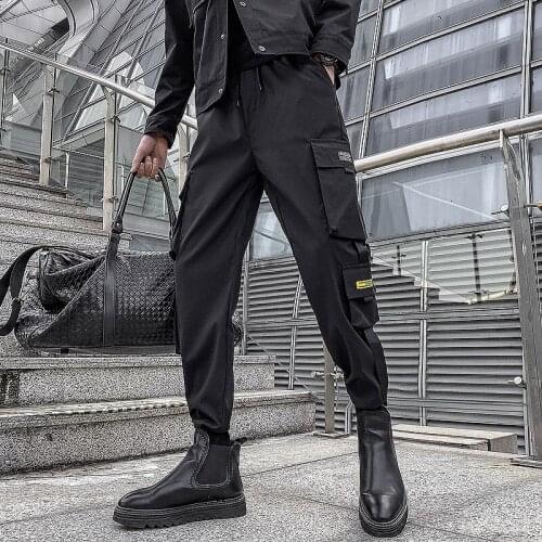 2021 Men‘s Cargo Pants Fashion Harem Pants Multiple Pockets Streetwear Casual Jogging Woman Trousers New Elastic Waist Pants 5XL