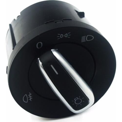 3C8941431B Chrome Headlight Fog Lamp Control Switch For VW Caddy III Touran Jetta Golf V VI 5 6 Jetta Passat B6 CC Sharan Rabbit