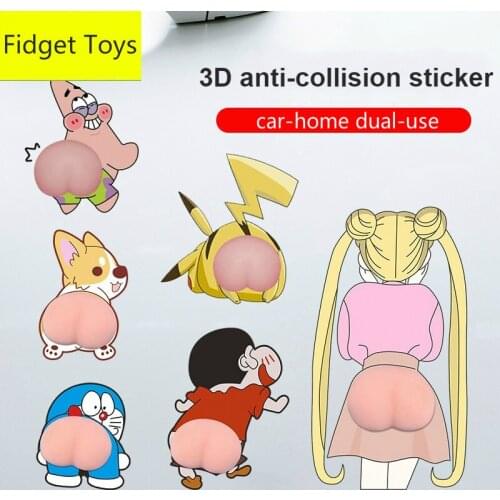 4PCS Pop Pikachued Game Fidget Toy Lot Reliver Cartoon Car Sticker Pokemon Fanny Push Bubble Squishy Anti-Stress Kids Adult Toys