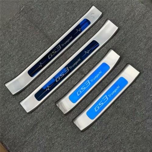 4pcs/set Stainless steel exterior door sill strip fit for Trumpchi GS3 Threshold trim welcome pedal Scuff plate guard cover