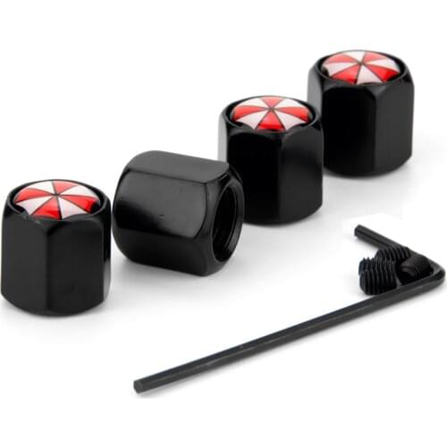 4Pcs/set Anti Theft Aluminum Car Wheel Tires Valves Tyre Stem Air Caps Airtight Cover Umbrella Pattern Car Valve Cap For VW Golf