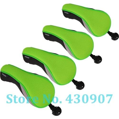 4pcs/set Green Thick Neoprene Foam Golf Club Hybrid Head Cover UT Cover Rescue Cover with adjustable No Tag