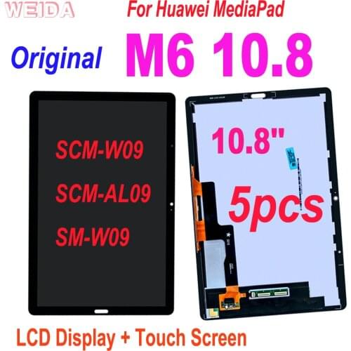 5pcs Original LCD For Huawei MediaPad M6 10.8 LCD SCM-W09 SCM-AL09 SM-W09 LCD Display Touch Screen Digitizer Assembly 10.8