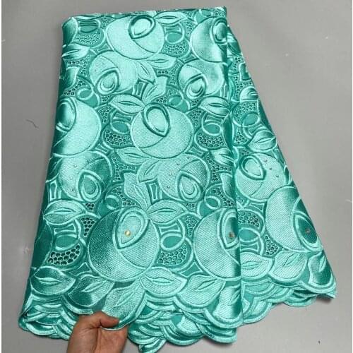 Dubai Fabrics African Swiss Lace Fabric 2021 Nigerian 100% Cotton Lace Fabric High Quality For Wedding 5 Yards