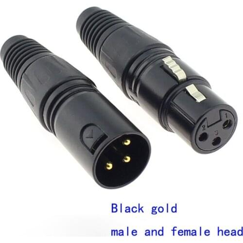 XLR Audio Cable Connector Microphone Plug Male and Female Adapter Three-core Balance on the Wiring Nickel Plated and Gold Plated