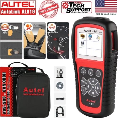 Autel Autolink AL619 Full OBD2 Scanner Code Reader ABS SRS Car Diagnostic tool OBD2 Turn Off Engine Light Free Update pk ELM327