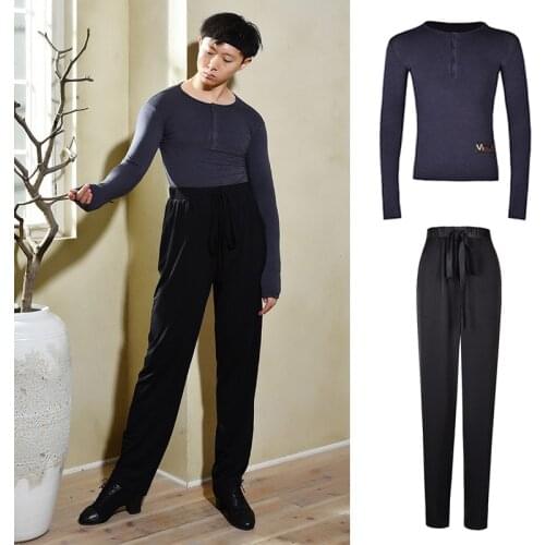 Fall Latin Dance Pants For Men Ballroom Practice Wear Stage Costume Tap Dance Wear Samba Outfits Tango Dance Clothes JL2166