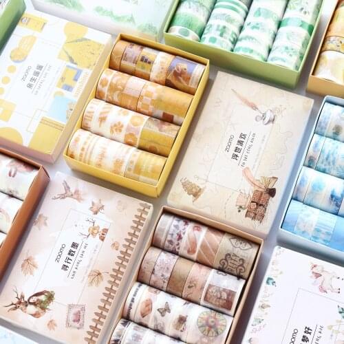 Domikee 20 Roll cute Japanese journal planner decorative DIY washi tape lot candy scarpbooking diary masking tapes stationery