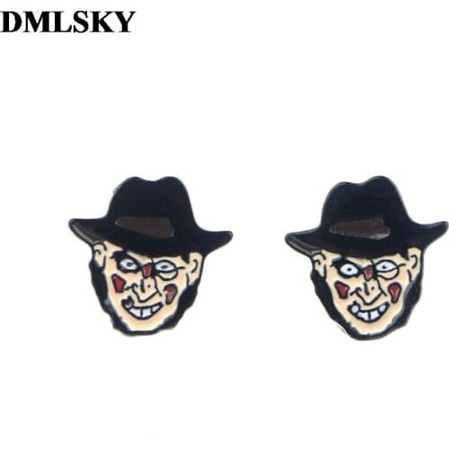 DMLSKY Horror Earrings Cartoon Earrings Not allergic Earring Horror earrings halloween gifts M4014