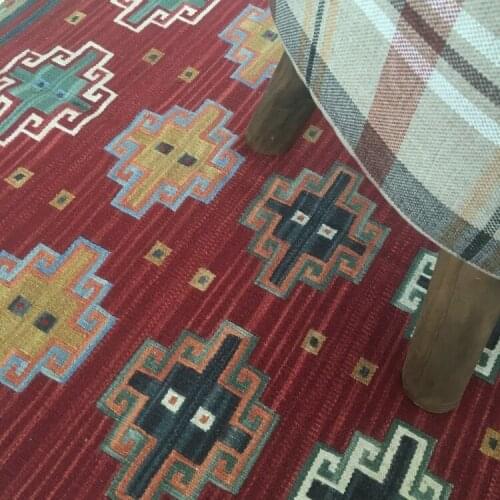 Kilim Red Bottom China Wind Pure Manual Wool Carpet Only