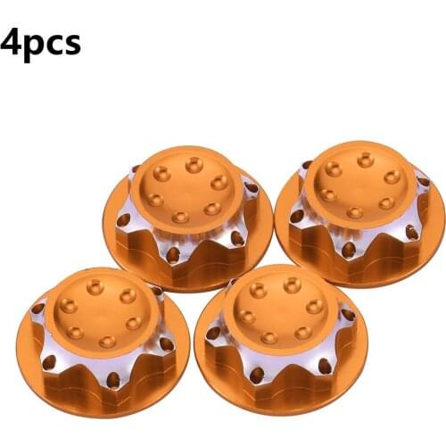 4pc/set Aluminium Wheel Hub Kit Antidust Cover 17mm HEX Nut For RC 1:8 Model Car Anti-skid Wheel Cover Toy Part Supplies
