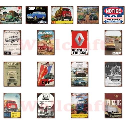 [ WellCraft ] DAF Trcuk Tractor Car Farm Metal Signs Parking only Posters Vintage Wall Painting Custom Club Decor LTA-1707